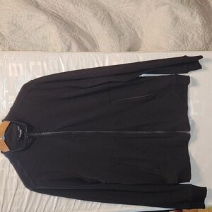 CUTS black viscose blend full zip mock neck long sport jacket az XXL